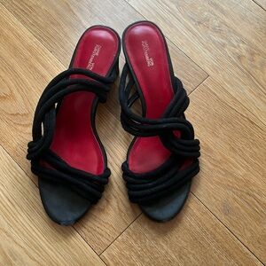 Diane von furstenberg black strappy sandals